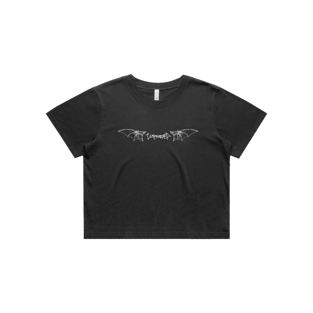 Angel Crop Tee - Faded Black